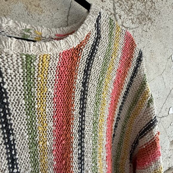Billabong Chunky Knit Striped Sweater Multicolor Textured Pullover Size L - Picture 5 of 7